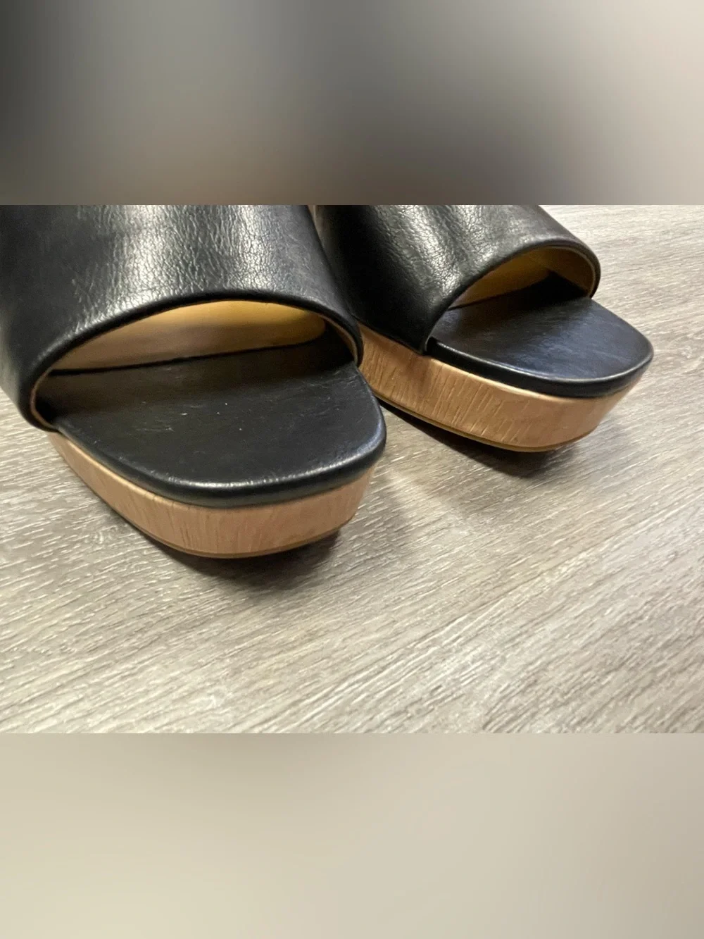 NWOT Naturalizer Lilly Black Platform Block Heel Sandals Size 10W